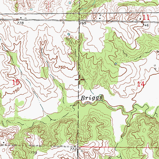 Topographic Map of Gurdane School (historical), MO