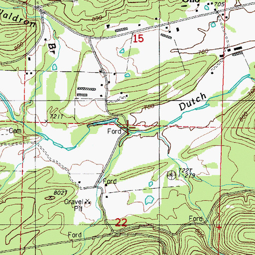Topographic Map of Rocky Branch, AR
