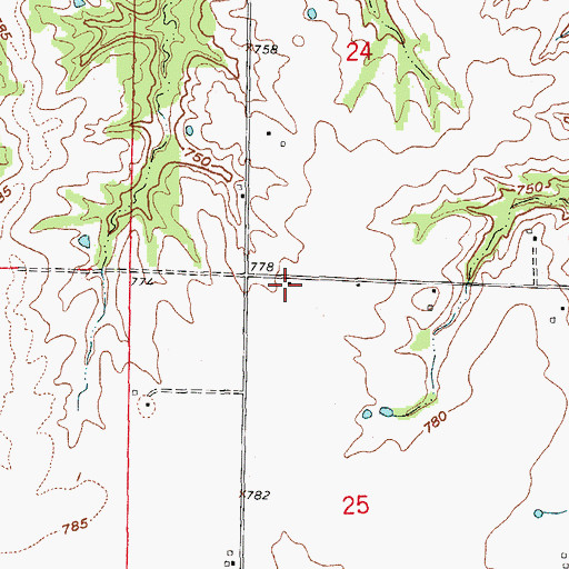 Topographic Map of Prairie School (historical), MO