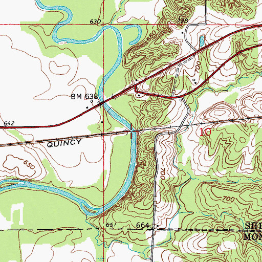 Topographic Map of Salt River Railroad Bridge, MO