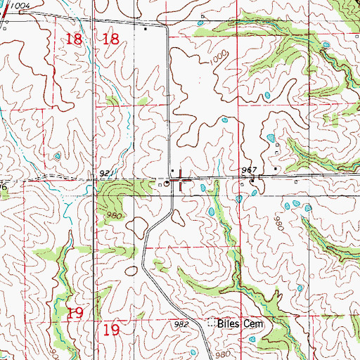 Topographic Map of Hickory Mound School (historical), MO