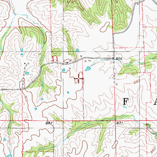 Topographic Map of Reeves School (historical), MO