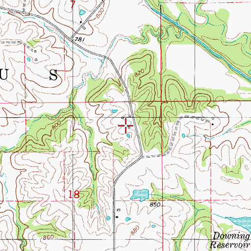 Topographic Map of Dutchy School (historical), MO