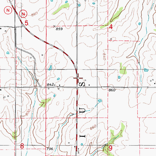 Topographic Map of Swanston School (historical), MO