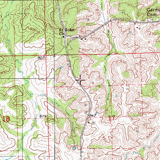 Topographic Map of Sloop School (historical), MO