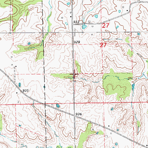 Topographic Map of Pin Oak School (historical), MO