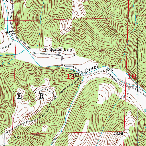 Topographic Map of Antioch School (historical), MO