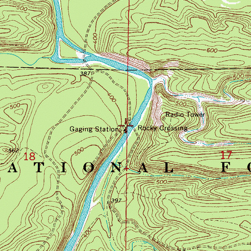 Topographic Map of Rocky Crossing, AR