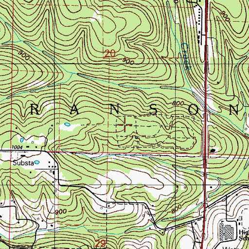 Topographic Map of Bee Creek School North (historical), MO