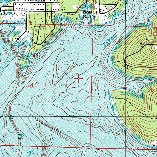 Topographic Map of Brush Creek School (historical), MO
