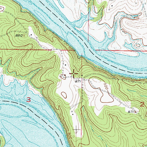 Topographic Map of White Oak School (historical), MO