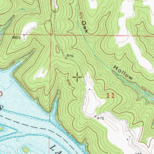 Topographic Map of Glory School (historical), MO