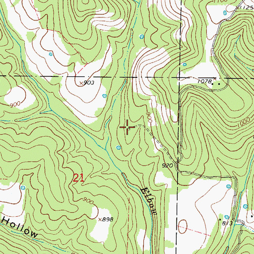 Topographic Map of Rhodes School (historical), MO