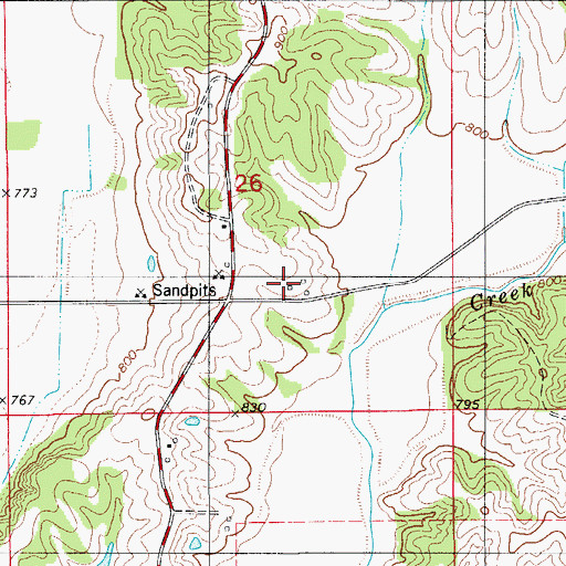 Topographic Map of Hazel Creek School (historical), MO