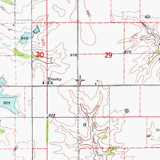 Topographic Map of Trinity School (historical), MO