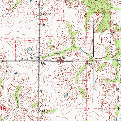 Topographic Map of Garden Grove School (historical), MO