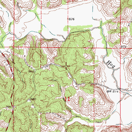 Topographic Map of West Elm Grove School (historical), MO