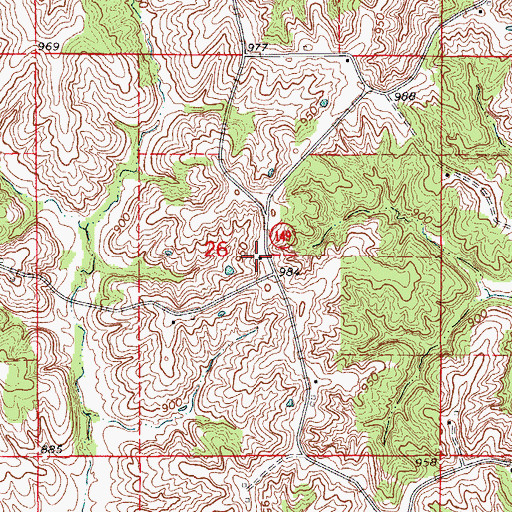 Topographic Map of Golden Rule School (historical), MO