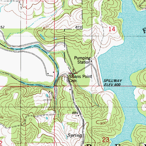 Topographic Map of Sloans Point, MO