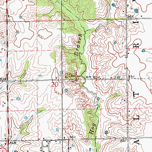 Topographic Map of Paultown School (historical), MO