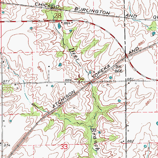 Topographic Map of Pleasant Hill School (historical), MO
