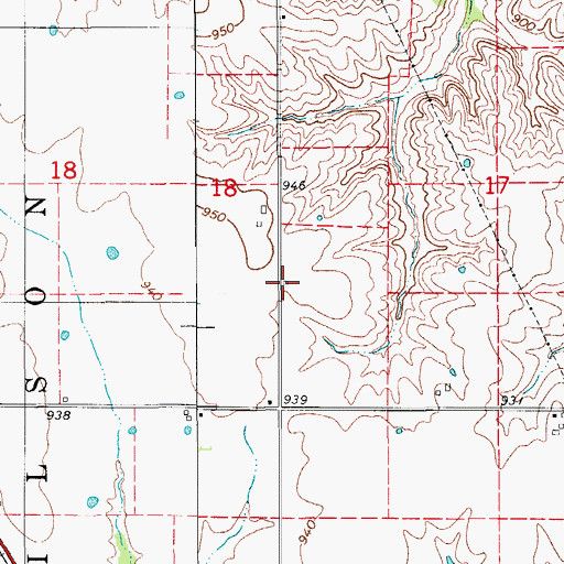 Topographic Map of Oklahoma School (historical), MO