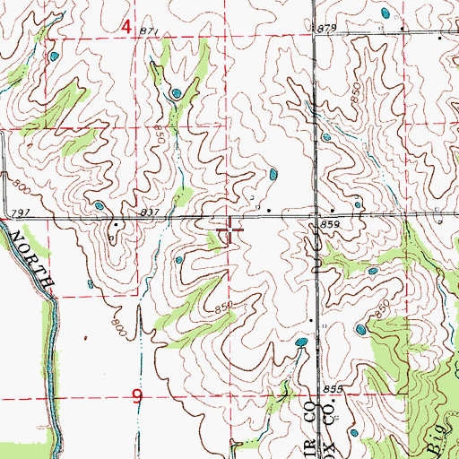 Topographic Map of Fairview School (historical), MO
