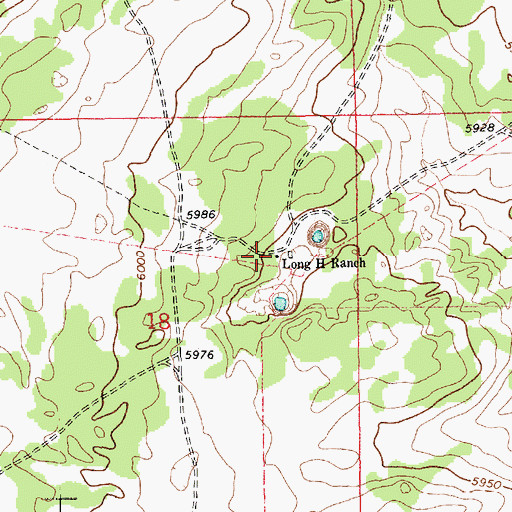 Topographic Map of Long H Ranch, AZ