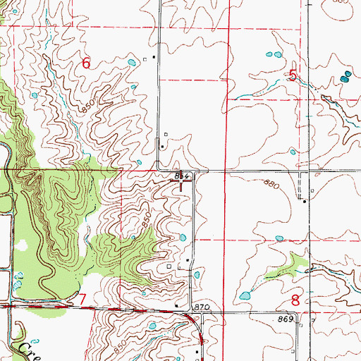 Topographic Map of Highland School (historical), MO