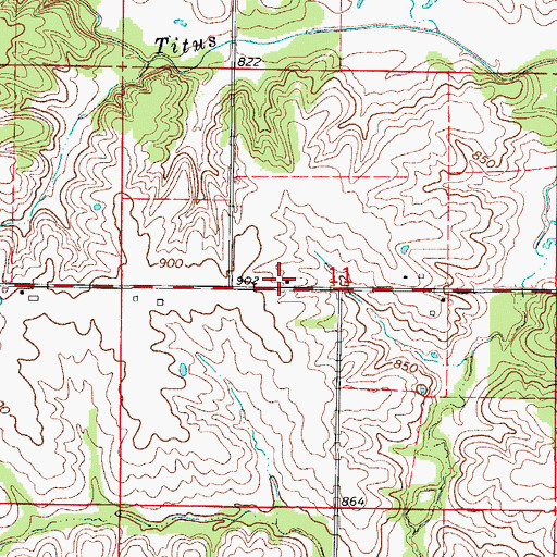 Topographic Map of Love Valley School (historical), MO