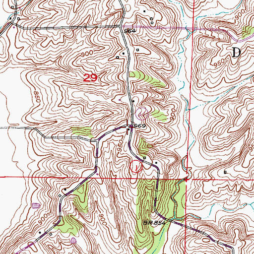 Topographic Map of Nagel School (historical), MO