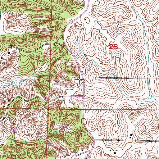 Topographic Map of People School (historical), MO
