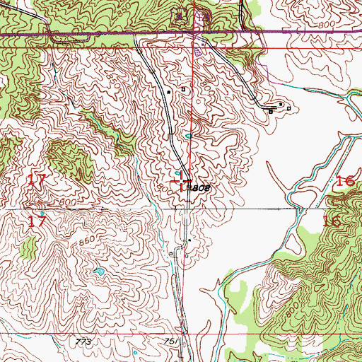 Topographic Map of Johnson School (historical), MO