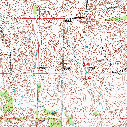 Topographic Map of Manheart School (historical), MO
