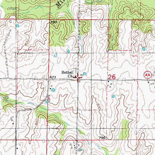 Topographic Map of Tenmile School (historical), MO