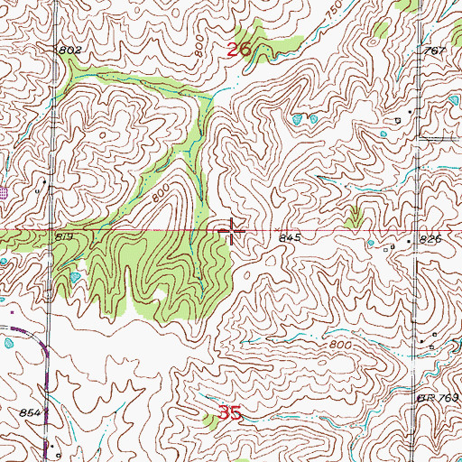 Topographic Map of Prairie School (historical), MO