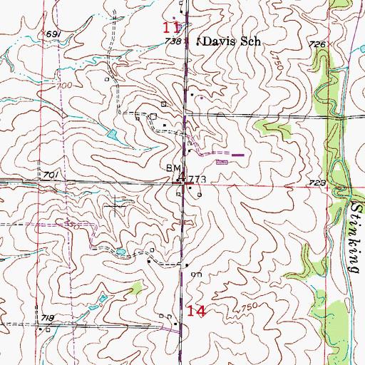 Topographic Map of Barryville, MO