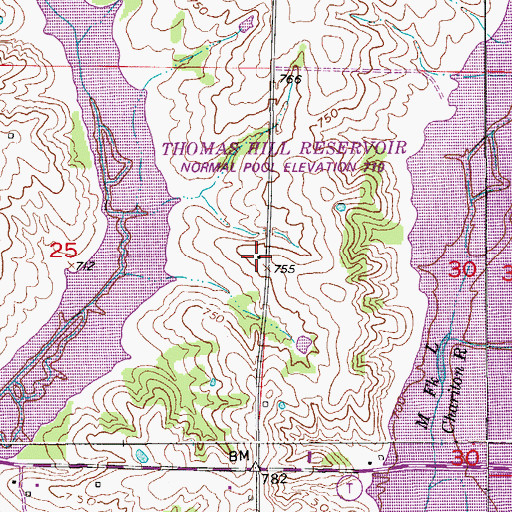 Topographic Map of Marshall School (historical), MO