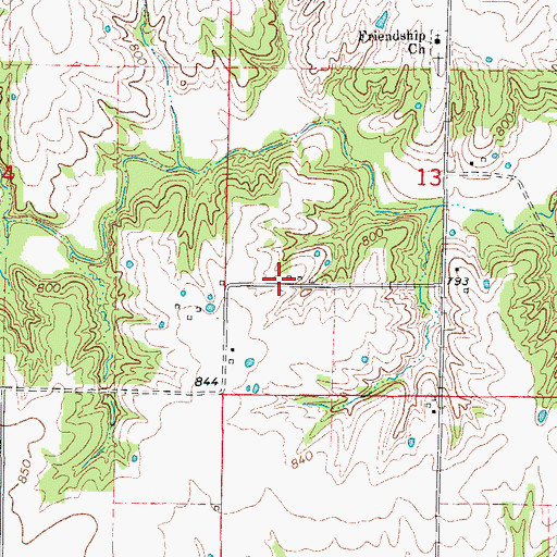 Topographic Map of Waller School (historical), MO