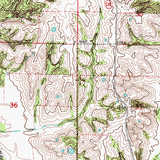 Topographic Map of Hatfield School (historical), MO