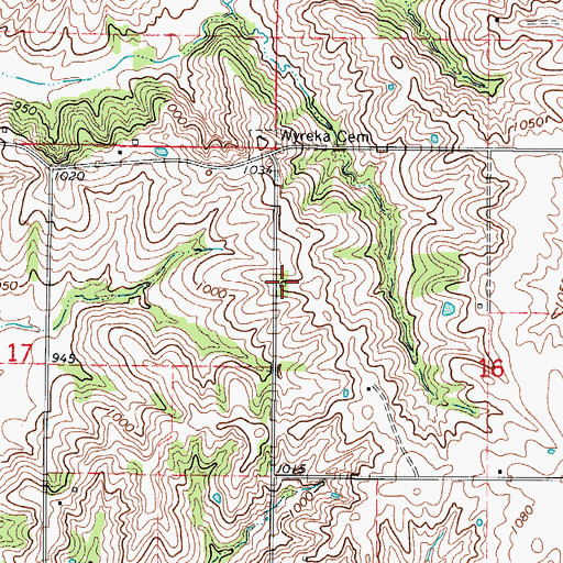 Topographic Map of Wyreka School (historical), MO