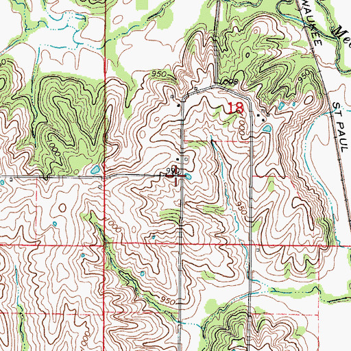 Topographic Map of Galesburg, MO