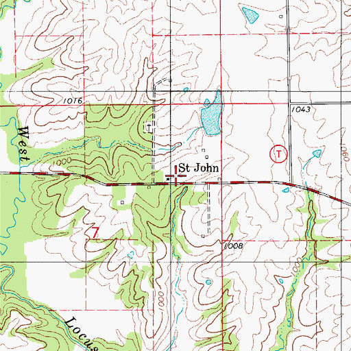 Topographic Map of Saint John School (historical), MO