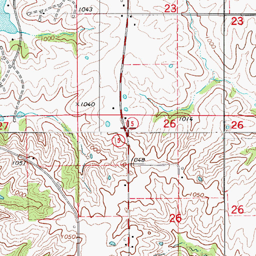 Topographic Map of Thornburg School (historical), MO