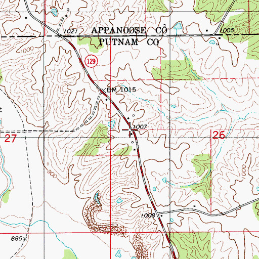 Topographic Map of Pearl City, MO