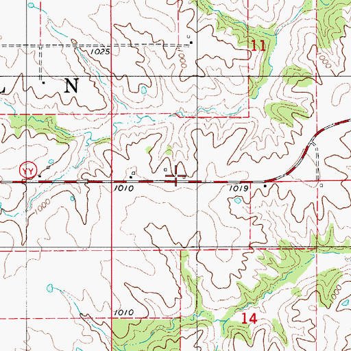 Topographic Map of McKinley School (historical), MO