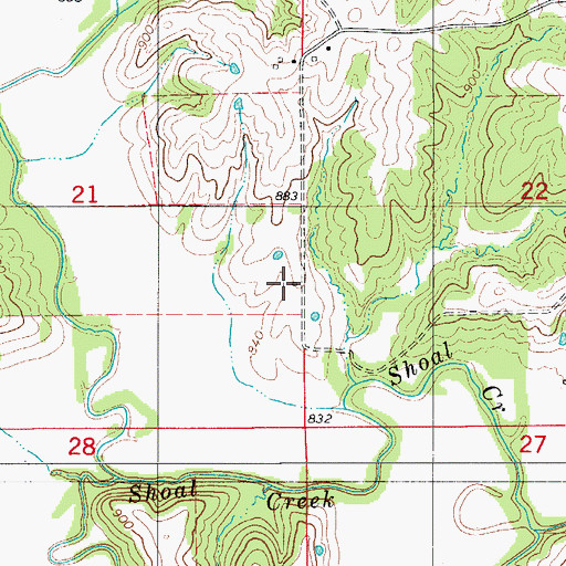 Topographic Map of Abbott School (historical), MO