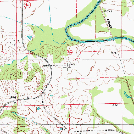 Topographic Map of Beatty School (historical), MO