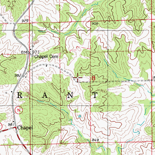 Topographic Map of Franklin School (historical), MO