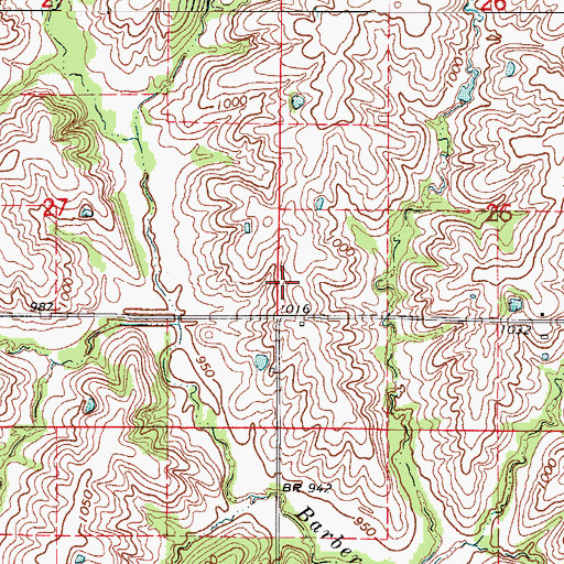Topographic Map of Fairview School (historical), MO